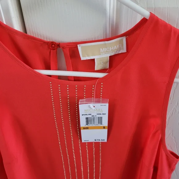 NWT- Michael Kors Small Coral w/gold Tank - Picture 3 of 3